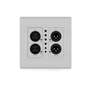 DA22XLR-WP-US Line-MIC 2+2 XLR Dante® Audio Wall Plate US